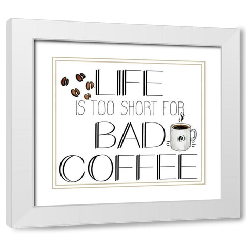 Morning Coffee 3 White Modern Wood Framed Art Print with Double Matting by Kimberly, Allen
