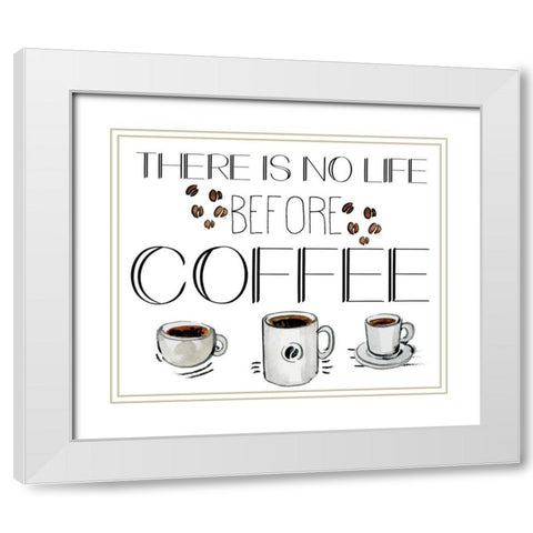 Morning Coffee 5 White Modern Wood Framed Art Print with Double Matting by Kimberly, Allen