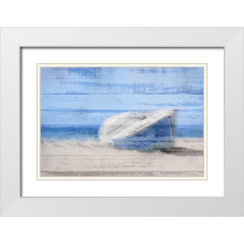 Beached on the Beach White Modern Wood Framed Art Print with Double Matting by Kimberly, Allen