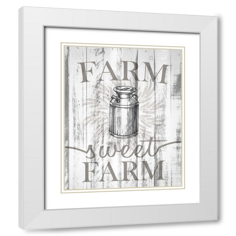 Farm Sweet Farm White Modern Wood Framed Art Print with Double Matting by Allen, Kimberly