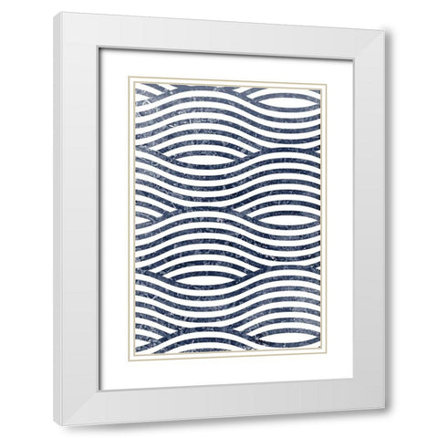 Navy 1 White Modern Wood Framed Art Print with Double Matting by Allen, Kimberly