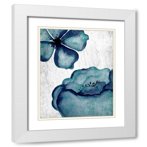Hints of Teal 1 White Modern Wood Framed Art Print with Double Matting by Allen, Kimberly