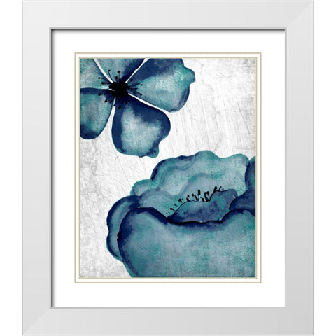 Hints of Teal 1 White Modern Wood Framed Art Print with Double Matting by Allen, Kimberly