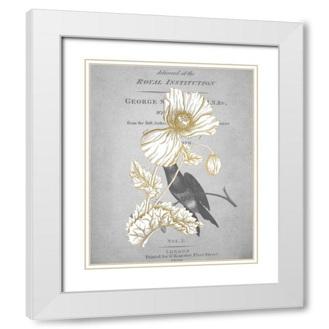 Gold Botanicals 2 White Modern Wood Framed Art Print with Double Matting by Kimberly, Allen