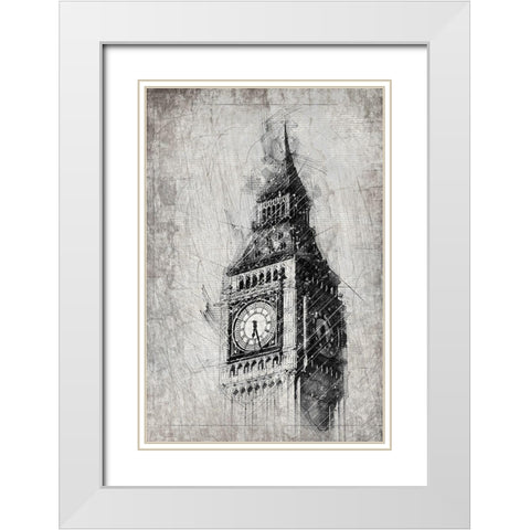 Big Ben White Modern Wood Framed Art Print with Double Matting by Kimberly, Allen
