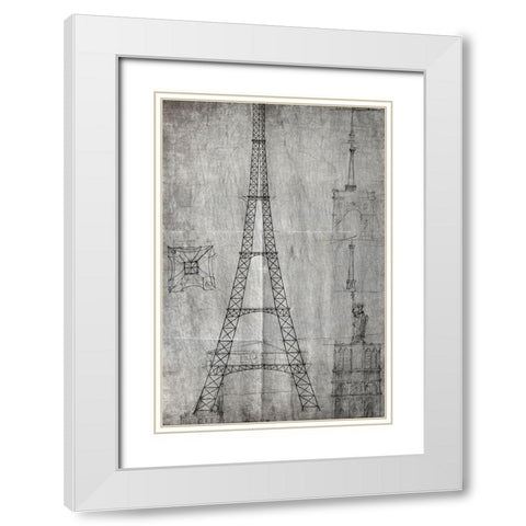 Sketches White Modern Wood Framed Art Print with Double Matting by Kimberly, Allen