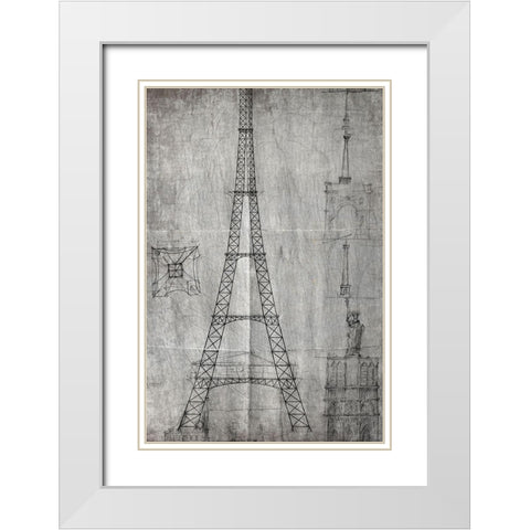Sketches White Modern Wood Framed Art Print with Double Matting by Kimberly, Allen