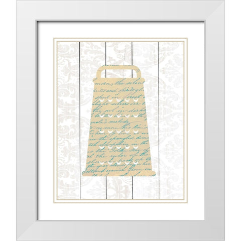 Kitchen Utensils 3 White Modern Wood Framed Art Print with Double Matting by Kimberly, Allen