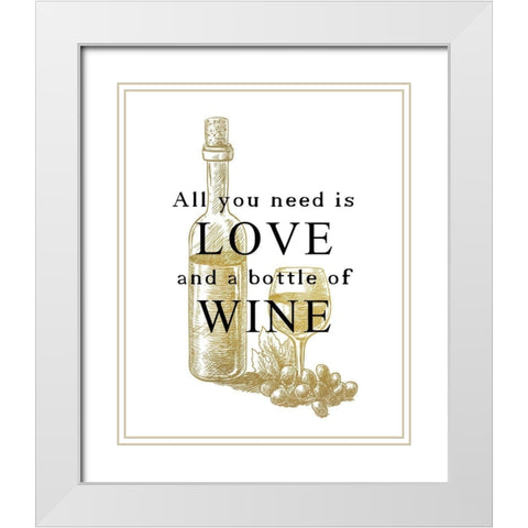 All You Need White Modern Wood Framed Art Print with Double Matting by Kimberly, Allen