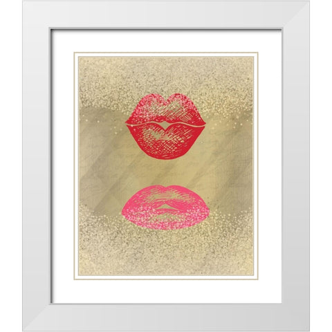 Shades 2  White Modern Wood Framed Art Print with Double Matting by Kimberly, Allen