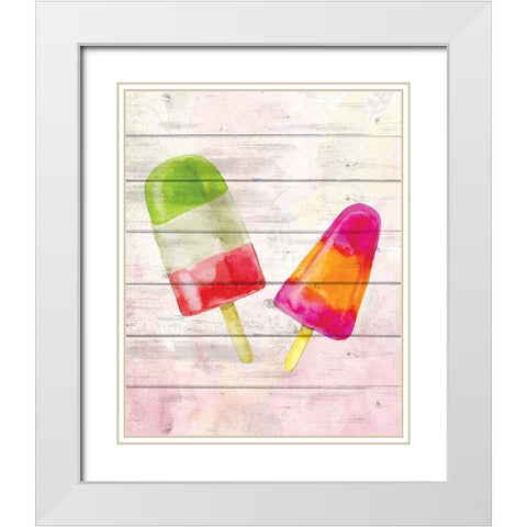 Summer Treats 1 White Modern Wood Framed Art Print with Double Matting by Kimberly, Allen