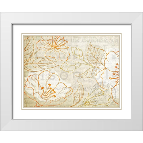 Summer Orange 1 White Modern Wood Framed Art Print with Double Matting by Kimberly, Allen