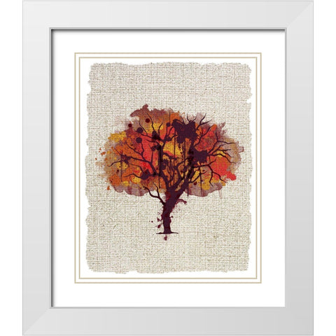 Splatter Trees 1 White Modern Wood Framed Art Print with Double Matting by Kimberly, Allen