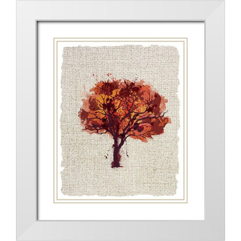 Splatter Trees 2 White Modern Wood Framed Art Print with Double Matting by Kimberly, Allen