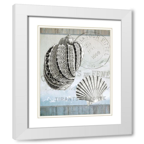 Seaside B White Modern Wood Framed Art Print with Double Matting by Kimberly, Allen