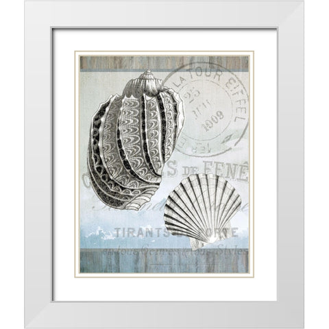 Seaside B White Modern Wood Framed Art Print with Double Matting by Kimberly, Allen