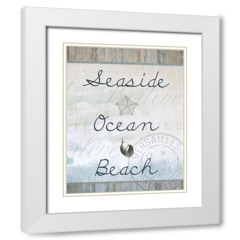 Seaside C White Modern Wood Framed Art Print with Double Matting by Kimberly, Allen
