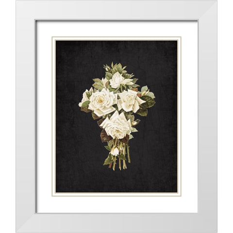 Roses on Black 3 White Modern Wood Framed Art Print with Double Matting by Kimberly, Allen