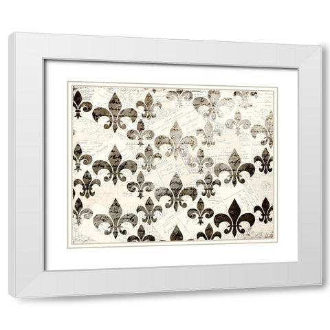 Fleur Words White Modern Wood Framed Art Print with Double Matting by Kimberly, Allen