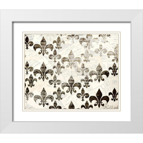 Fleur Words White Modern Wood Framed Art Print with Double Matting by Kimberly, Allen