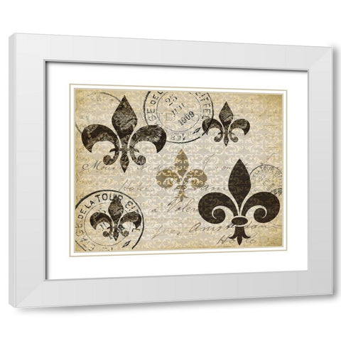 Postcard Fleur White Modern Wood Framed Art Print with Double Matting by Kimberly, Allen