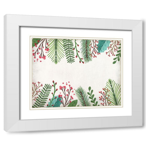 Holly Christmas White Modern Wood Framed Art Print with Double Matting by Kimberly, Allen