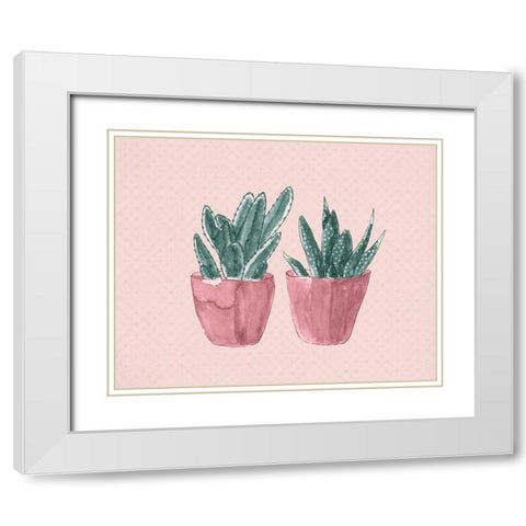 Two Pink White Modern Wood Framed Art Print with Double Matting by Kimberly, Allen