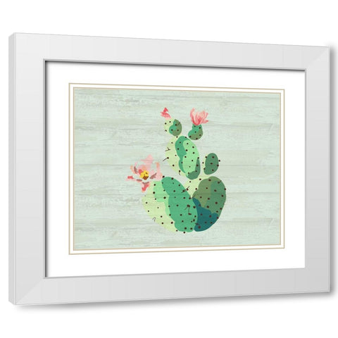 Cacti 1 White Modern Wood Framed Art Print with Double Matting by Kimberly, Allen
