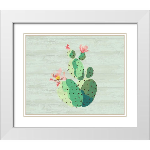 Cacti 1 White Modern Wood Framed Art Print with Double Matting by Kimberly, Allen