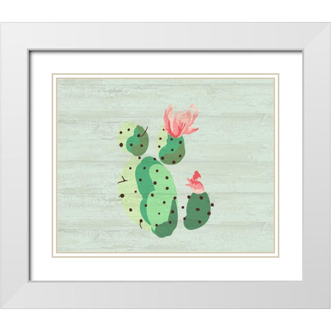 Cacti 2 White Modern Wood Framed Art Print with Double Matting by Kimberly, Allen