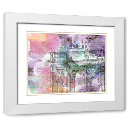 Watercolor Travel 2 White Modern Wood Framed Art Print with Double Matting by Kimberly, Allen