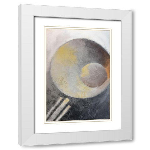 Concrete Circle 1 White Modern Wood Framed Art Print with Double Matting by Kimberly, Allen