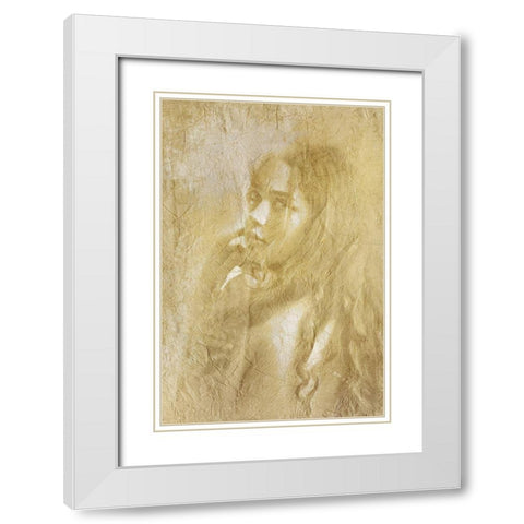 Shaded Gold White Modern Wood Framed Art Print with Double Matting by Kimberly, Allen