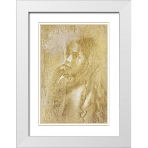 Shaded Gold White Modern Wood Framed Art Print with Double Matting by Kimberly, Allen