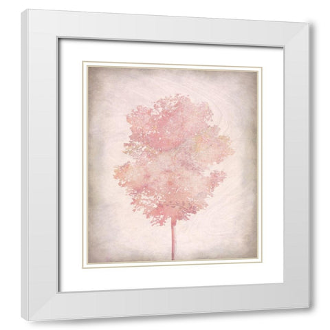 Pink Tree 2 White Modern Wood Framed Art Print with Double Matting by Kimberly, Allen