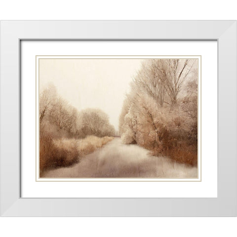 Taupe Sunset White Modern Wood Framed Art Print with Double Matting by Kimberly, Allen