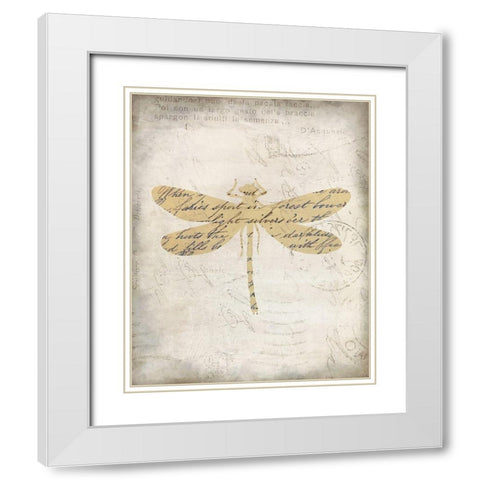 Dragonfly Letters 2 White Modern Wood Framed Art Print with Double Matting by Kimberly, Allen