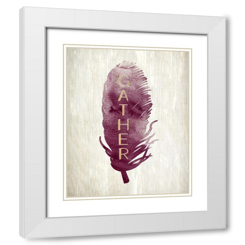 Leaf Tones 1 White Modern Wood Framed Art Print with Double Matting by Kimberly, Allen