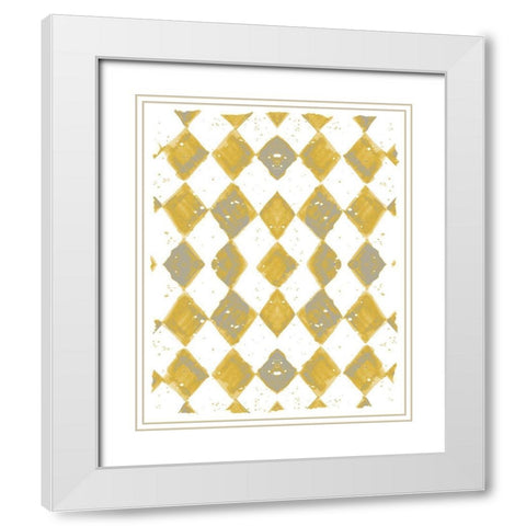 Painted Pattern Mustard 1 White Modern Wood Framed Art Print with Double Matting by Kimberly, Allen