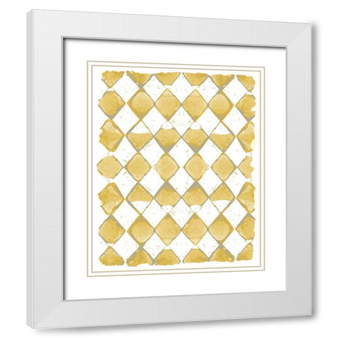 Painted Pattern Mustard 2 White Modern Wood Framed Art Print with Double Matting by Kimberly, Allen