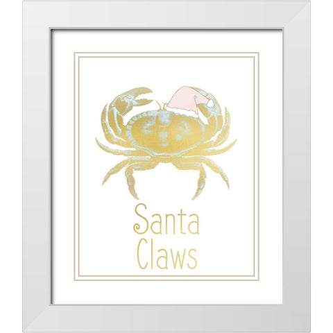 Santa Claws White Modern Wood Framed Art Print with Double Matting by Kimberly, Allen