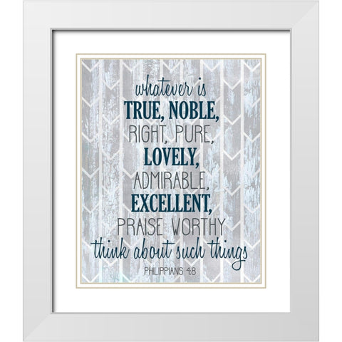 Whatever Is White Modern Wood Framed Art Print with Double Matting by Kimberly, Allen