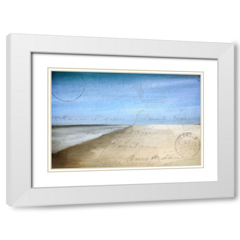 Letters by the Sea White Modern Wood Framed Art Print with Double Matting by Kimberly, Allen