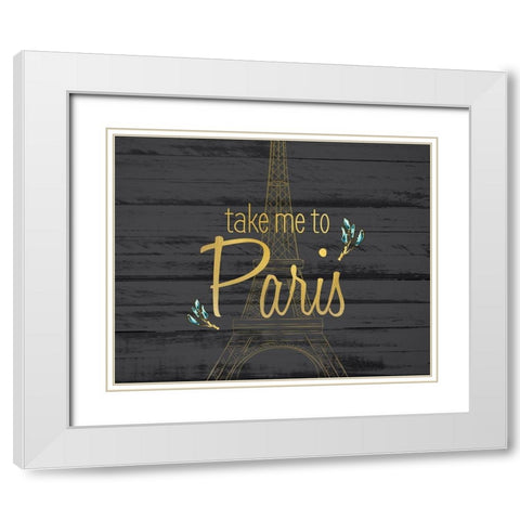 Paris 3 White Modern Wood Framed Art Print with Double Matting by Kimberly, Allen