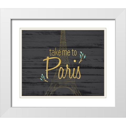 Paris 3 White Modern Wood Framed Art Print with Double Matting by Kimberly, Allen