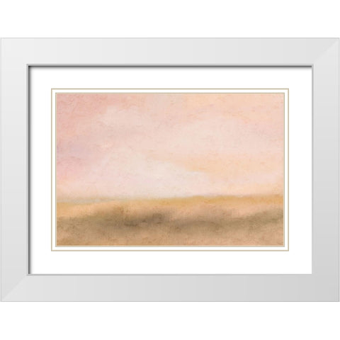 Pink Dusk White Modern Wood Framed Art Print with Double Matting by Kimberly, Allen