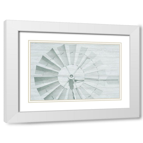 Windmill White Modern Wood Framed Art Print with Double Matting by Kimberly, Allen