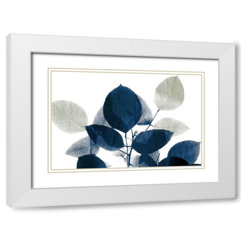 Midnight Leaves 1a White Modern Wood Framed Art Print with Double Matting by Allen, Kimberly