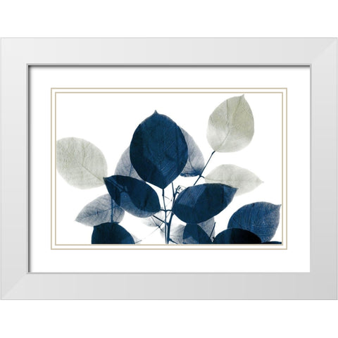 Midnight Leaves 1a White Modern Wood Framed Art Print with Double Matting by Allen, Kimberly