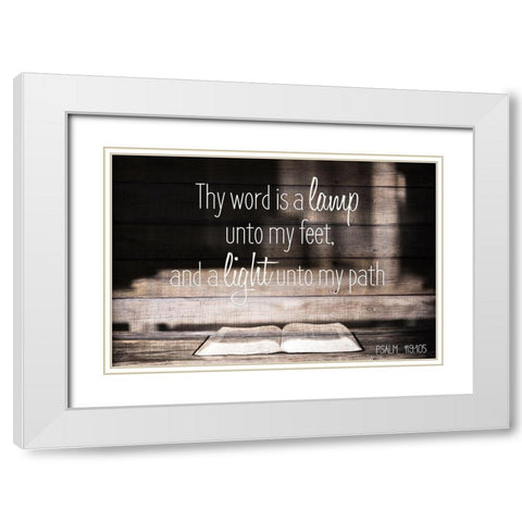Thy Word White Modern Wood Framed Art Print with Double Matting by Kimberly, Allen